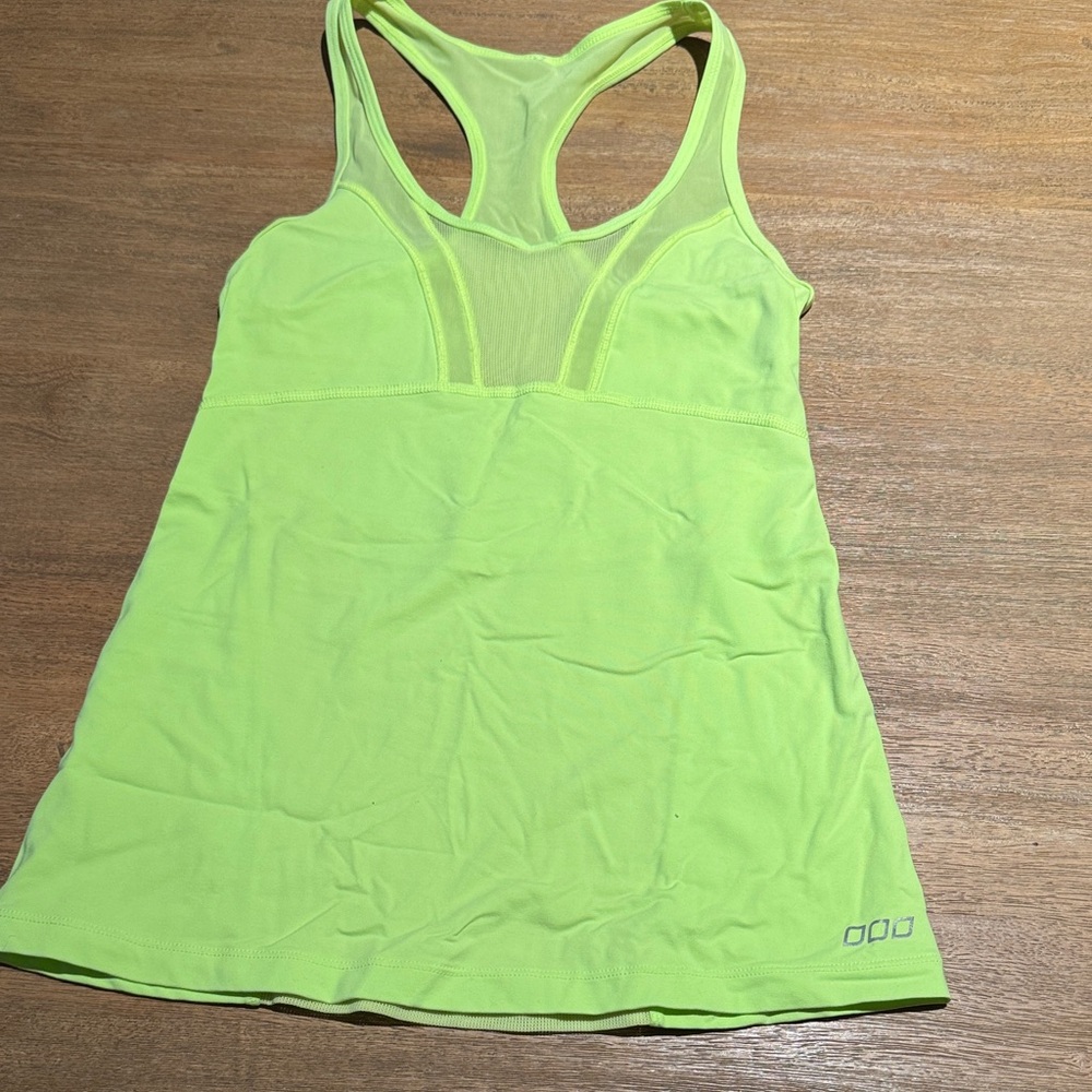 Neon Green Lorna Jane Tank XS/S – Mesh Accent